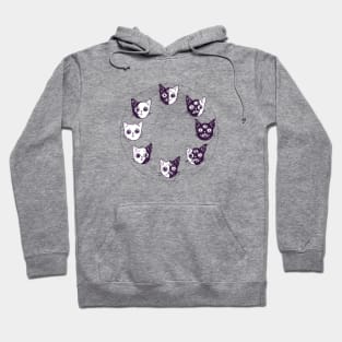 Cat Moon Phases No Background Hoodie